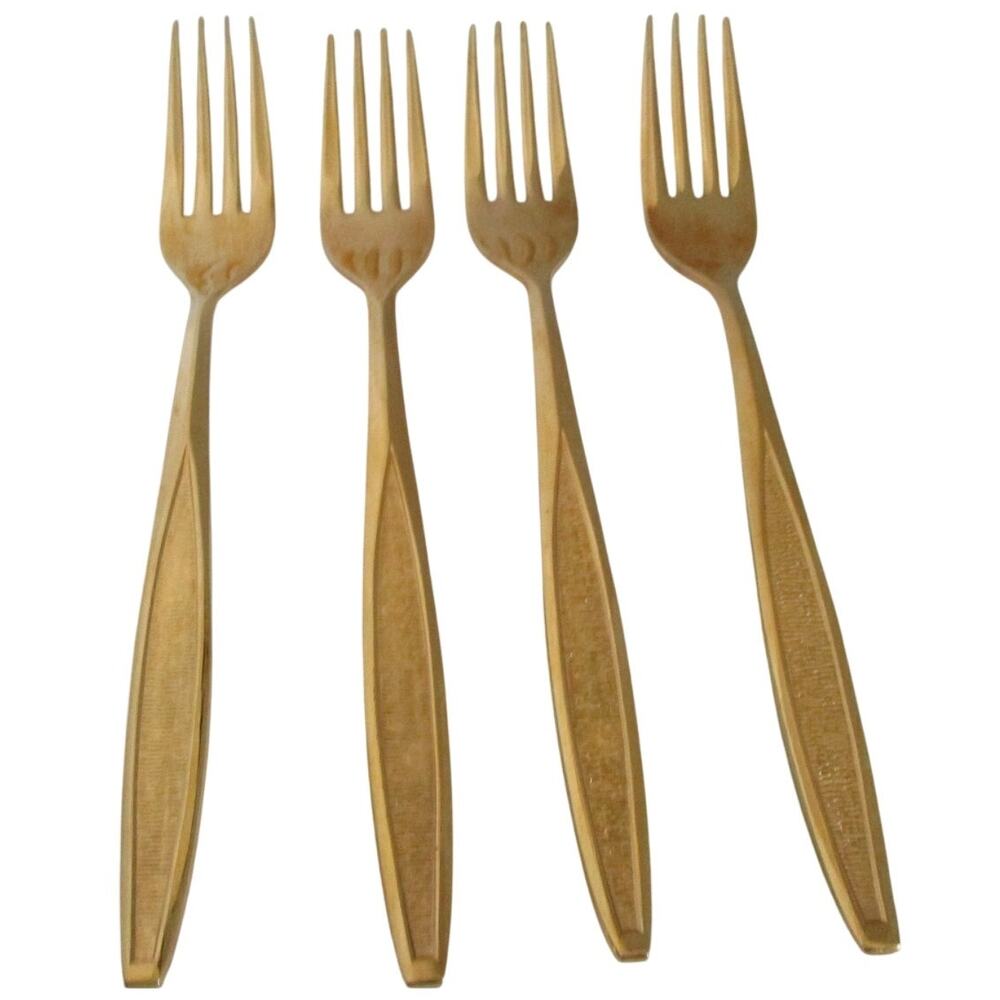 Royalton Antigua Gold Electroplate 7.5" Dinner Forks Set Of 4
